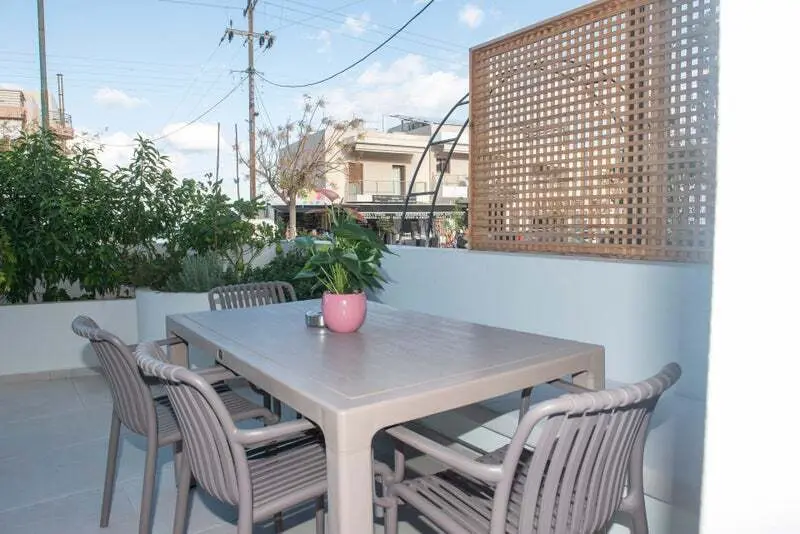 Private outdoor terrace at Theofani's Apartment